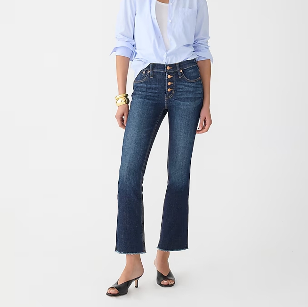 9" demi-boot crop jean in Dark Worn was